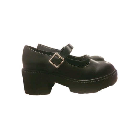 Madden Girl Black Mary Jane Platform Chunky Block Heel Whimsigoth Y2K - Picture 2 of 11
